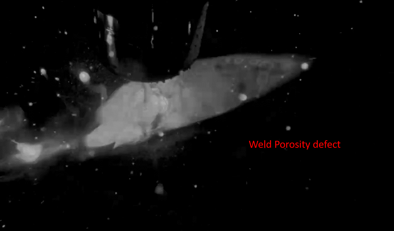 Screenshot of weld porosity defect 