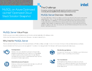 MySQL on Azure Optimized via Intel® Technology