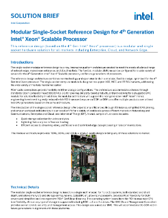 Single Socket Reference Design Solution Brief