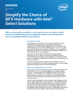 Simplifying the Choice of NFV Hardware for CoSPs