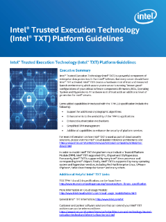 Platform: Intel® TXT