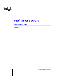Intel® IXP400 Software, V1.3: Programmer’s Guide