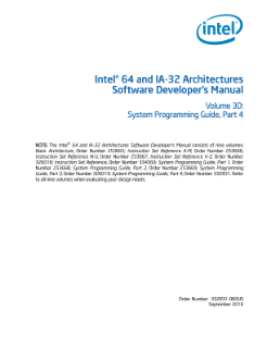 Intel® 64 and IA-32 Architectures Software Developer's Manual: 3D