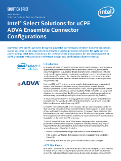 Intel Select Solutions for uCPE ADVA Ensemble Connector Configurations